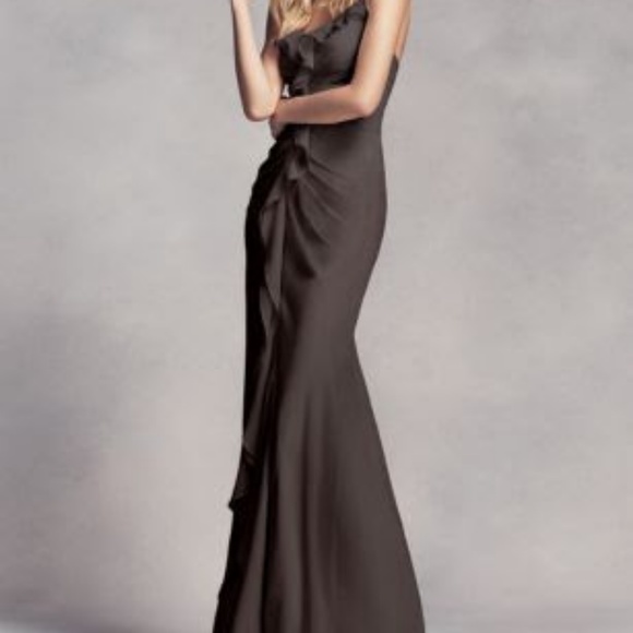 Vera Wang Dresses & Skirts - Ruched Long Bridesmaid Dress with Ruffles